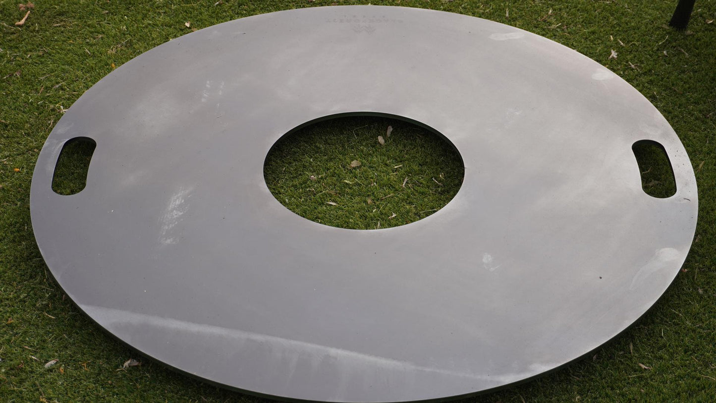 Feuerplatte Black Forest Steel 980mm + Grilleinsatz mit Anhebung - 8mm