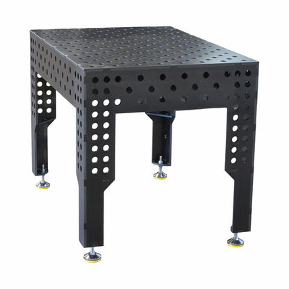 Seitliche Ansicht des 3D Schweisstischs PREMIUM D28 mit 200 mm Seitenhöhe und stabiler Tischkonstruktion