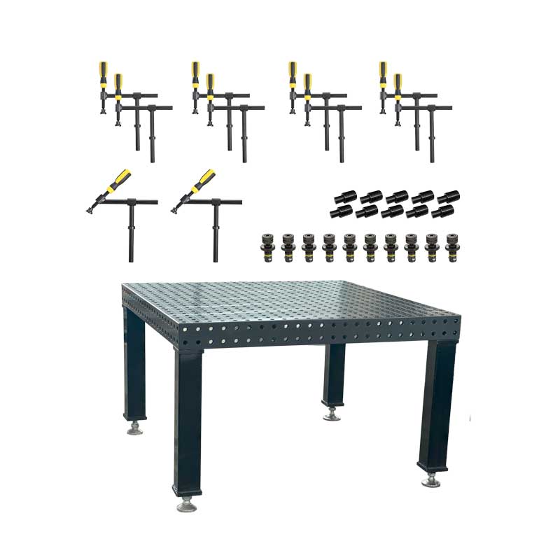 3D Schweißtisch PROFI D16 Plasmanitriert – 1200×1200×100 mm | 12 mm stark + 30-tlg. Werkzeugsatz