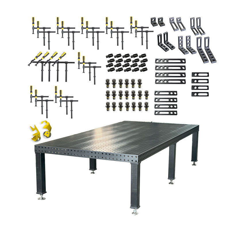 3D Schweißtisch PROFI D16 Plasmanitriert – 3000×1500×100 mm | 12 mm stark + 86-tlg. Werkzeugsatz
