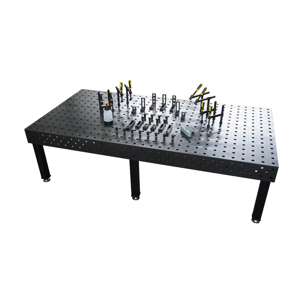 3D Schweißtisch PROFI Ø28 Plasmanitriert
3000 × 1500 × 200 mm | 25 mm
inkl. 40-tlg. PROFI Set D28×50 mm