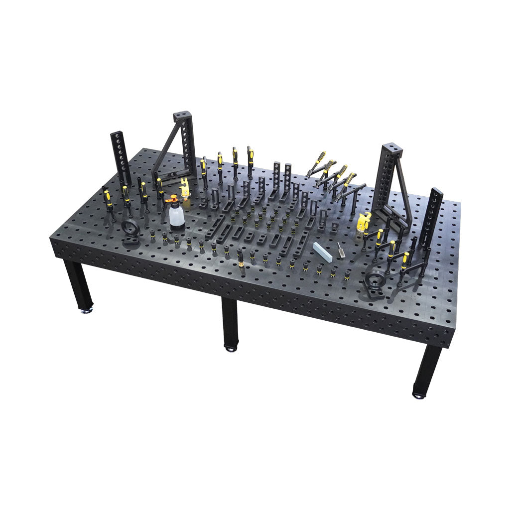3D Schweißtisch PROFI Ø28 Plasmanitriert – 2000×1000×200mm | 25mm mit 80-tlg. PROFI Set D28×50mm