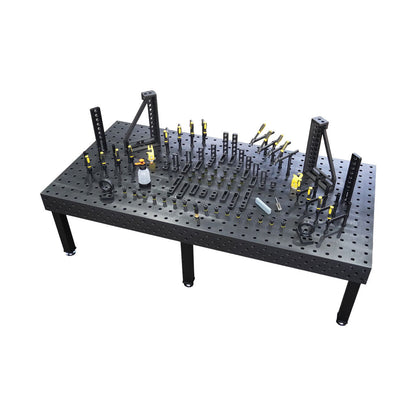 3D Schweißtisch PROFI Ø28 Plasmanitriert – 2000×1000×200mm | 25mm mit 80-tlg. PROFI Set D28×50mm