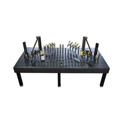 3D Schweißtisch PROFI Ø28 Plasmanitriert – 2400×1200×200 mm | 25mm mit 80-tlg. PROFI Set D28×50mm