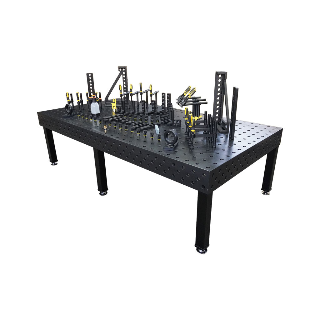 3D Schweißtisch PROFI Ø28 Plasmanitriert – 3000×1500×200mm | 25mm mit 80-tlg. PROFI Set D28×50mm