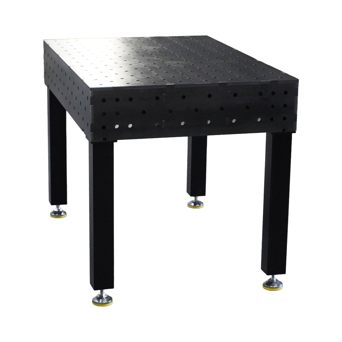Work-Pro D16 Schweißtisch 1200 × 800 mm mit Diagonalraster – schräge Vorderansicht