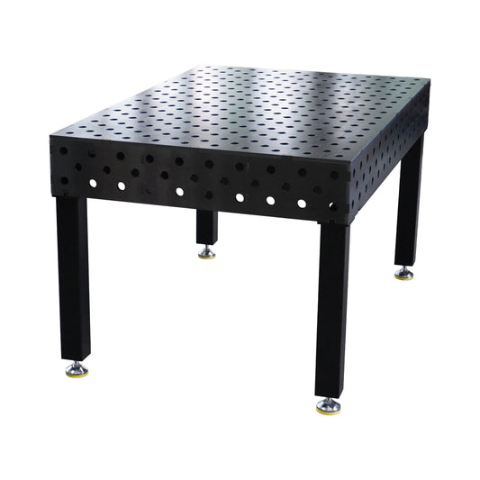 3D-Schweisstisch Work-Pro D28 1500 × 1000 mm mit 12 mm Arbeitsplatte und Diagonalraster 100 × 100 mm
