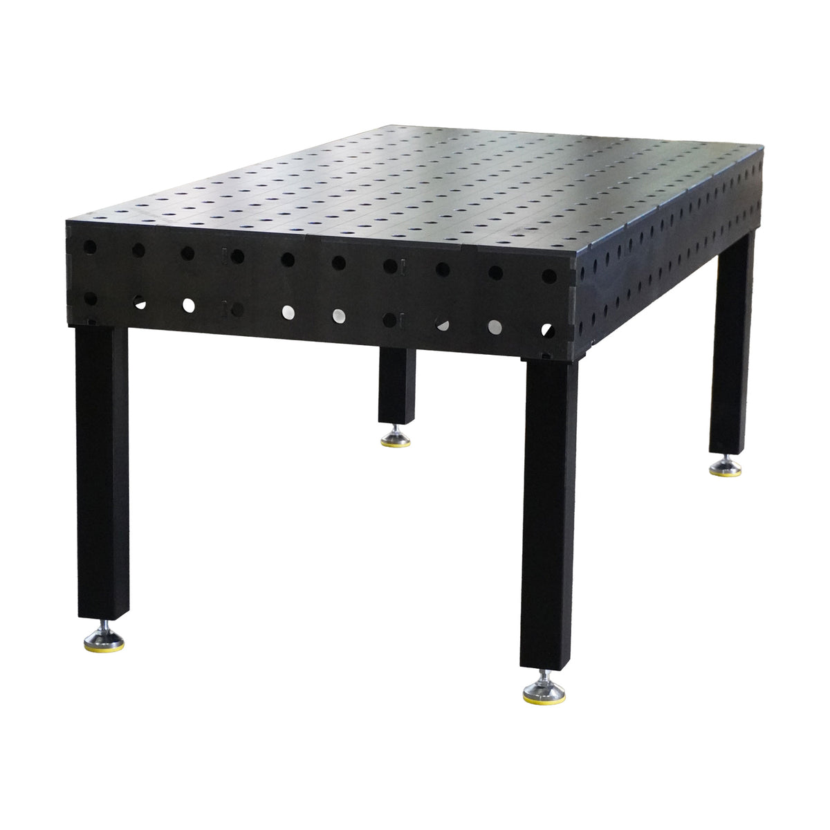 Work-Pro D28 Schweisstisch mit 12 mm Platte und Diagonalraster 100 × 100 mm – Seitenansicht