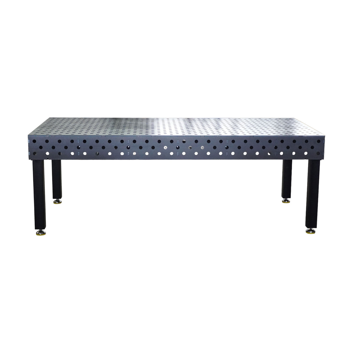 3D-Schweisstisch Work-Pro D28 2400 × 1200 mm – Seitenansicht mit 200 mm Seitenwangen