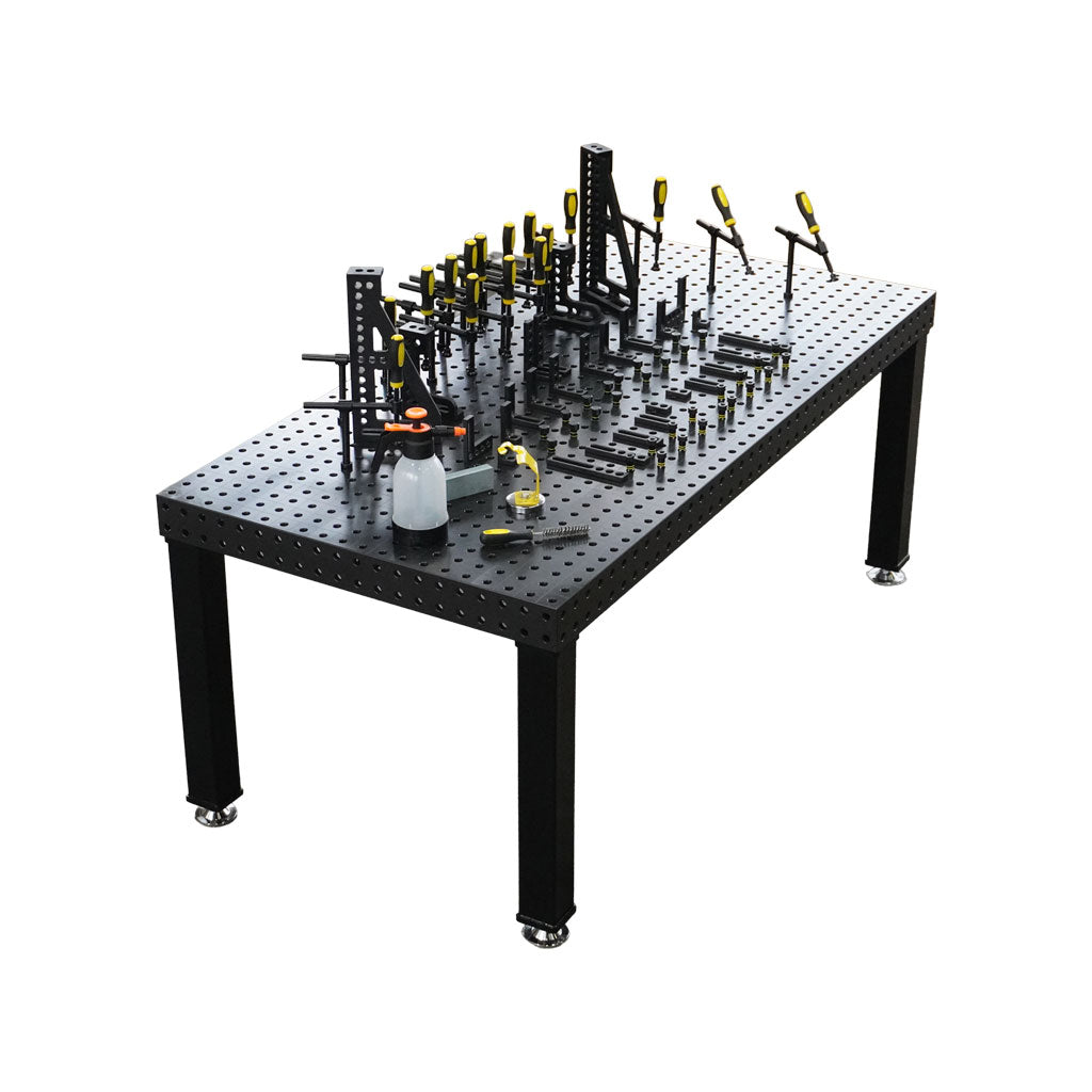 3D Schweißtisch D16 2400×1200 | 12mm Großformat Profi mit 80-tlg. Set ...