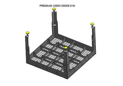 3D Schweißtisch D16 PREMIUM | 1200x1200x150x8mm