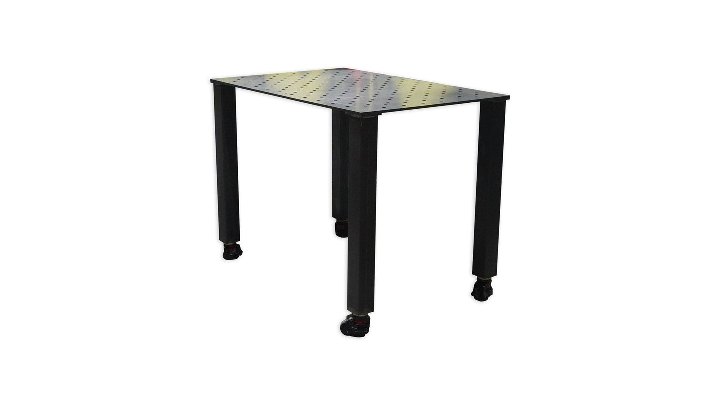  Schweißtisch Werkbank Lochtisch 1200x800x8mm in PREMIUMSTAHL + 4 Schwenkbare Heberollen