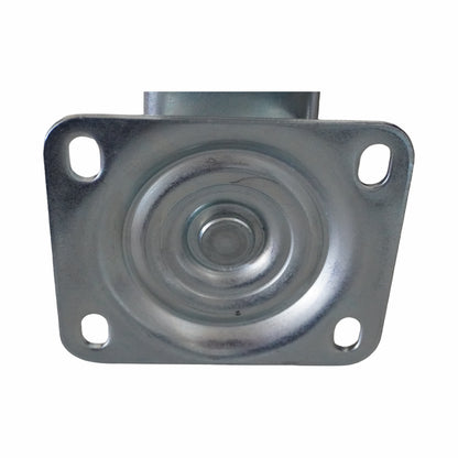 Anschraubplatte der Schwerlast-Lenkrolle mit Lochbild 105 × 80 mm