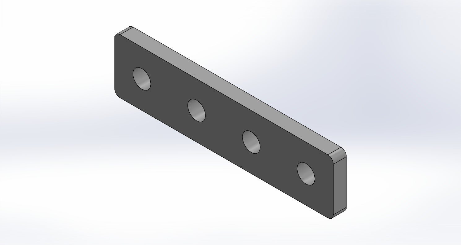Universalanschlag Premium - 4x Rundloch - 200x50x12mm 