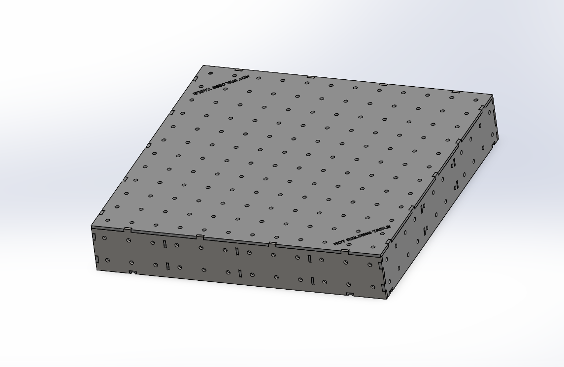 Work-Pro D16 Schweisstischplattform 1200 × 1200 mm mit 12 mm Materialstärke und Raster 100 × 100 mm