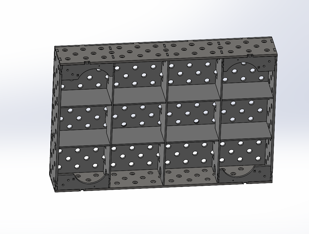 Draufsicht der Work-Pro D16 Tischplatte mit zusätzlichen Bohrungen im Raster 100 × 100 mm