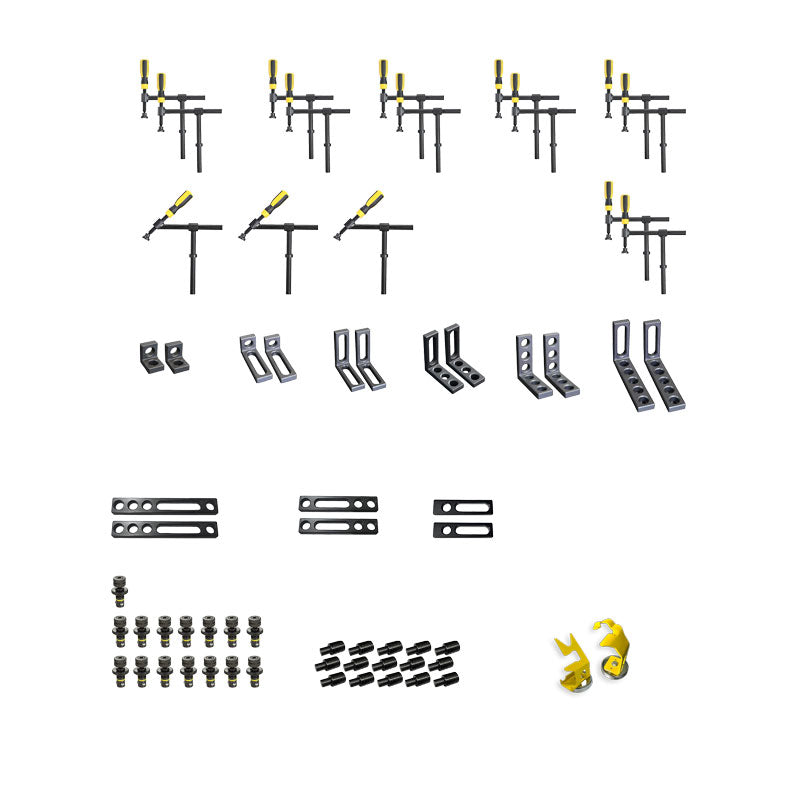 65-tlg. Werkzeug-Set D16 | Profi Komplettset für Schweißtisch Ø16 | Spannsystem Zubehör