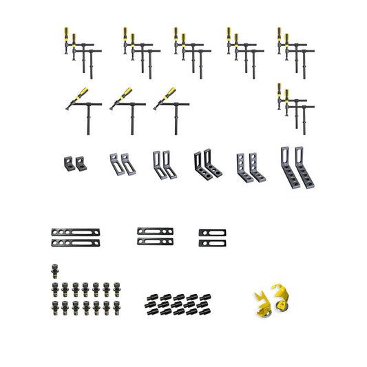 65-tlg. Werkzeug-Set D16 | Profi Komplettset für Schweißtisch Ø16 | Spannsystem Zubehör
