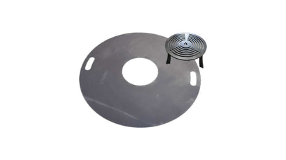Feuerplatte Black Forest Steel 980mm  + Grilleinsatz mit Anhebung - 8mm