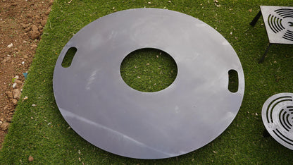 Feuerplatte Black Forest Steel 980mm  + Grilleinsatz mit Anhebung - 8mm